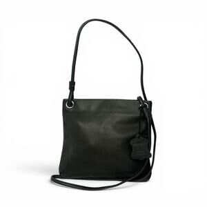 Margot New York Women's Kari Crossbody Bag Black Leather Square Purse